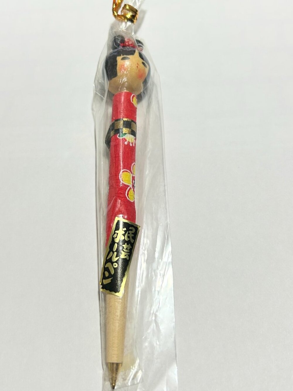 Japanese Geisha Doll Writing Pen In Original Cellophane Wrapper